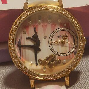 Mini Brand Handcrafted Watch - Ballet Theme with White Band